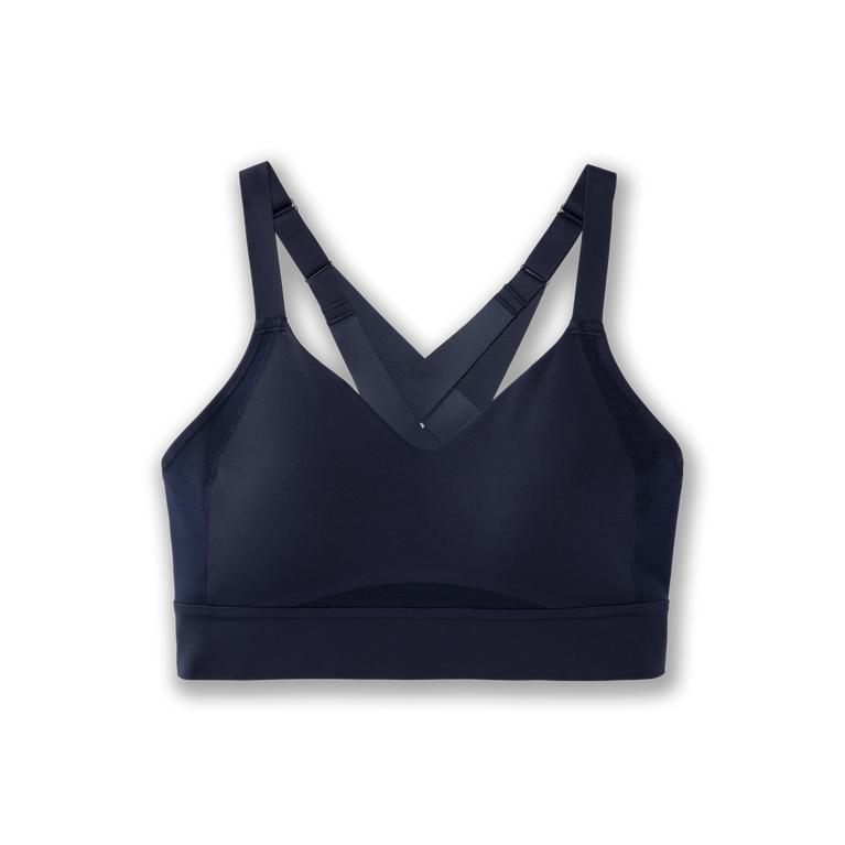 Brooks Women's DRIVE INTERLACE Sports Bras - Navy - Canada (IQHWC-7461)